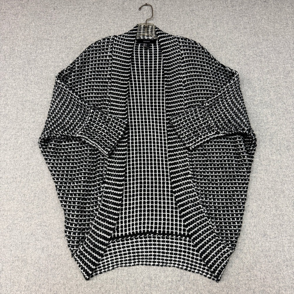 Forever 21 | Cardigan | S | Black White | Geometric Batwing Cocoon Open Front